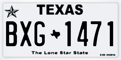 TX license plate BXG1471