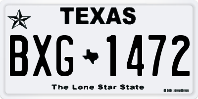 TX license plate BXG1472