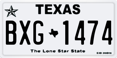 TX license plate BXG1474