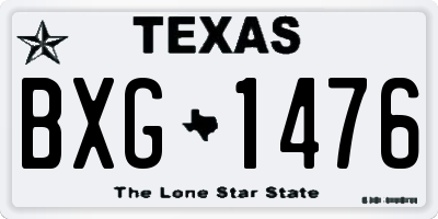 TX license plate BXG1476