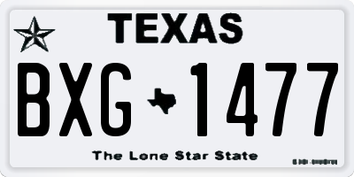 TX license plate BXG1477
