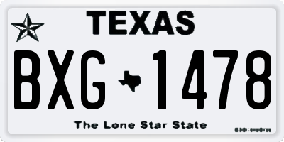 TX license plate BXG1478