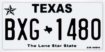 TX license plate BXG1480