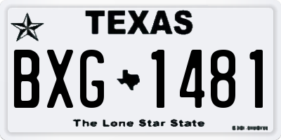 TX license plate BXG1481