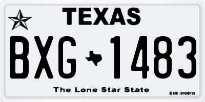 TX license plate BXG1483