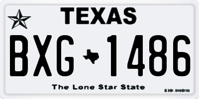 TX license plate BXG1486