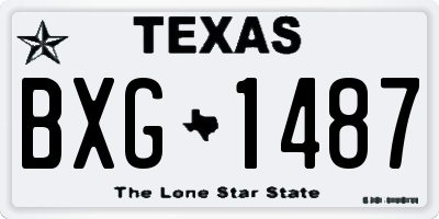 TX license plate BXG1487