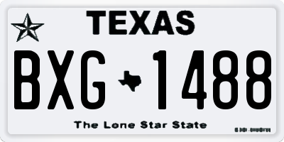 TX license plate BXG1488