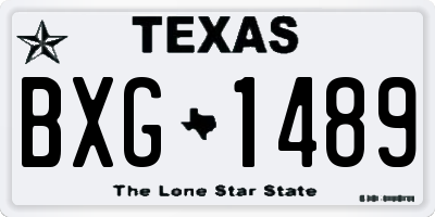 TX license plate BXG1489