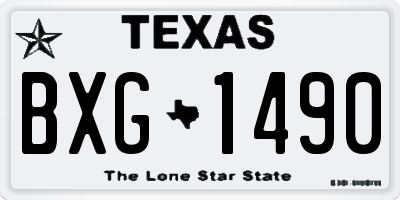 TX license plate BXG1490