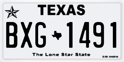 TX license plate BXG1491