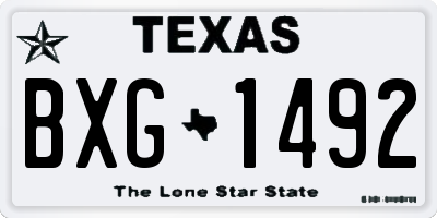 TX license plate BXG1492