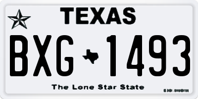 TX license plate BXG1493