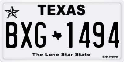 TX license plate BXG1494