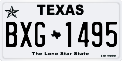 TX license plate BXG1495