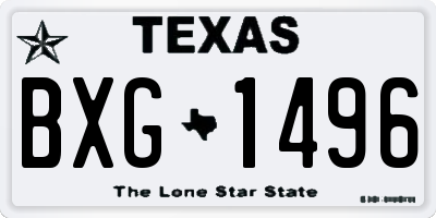 TX license plate BXG1496