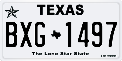 TX license plate BXG1497