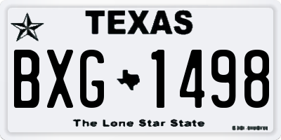 TX license plate BXG1498