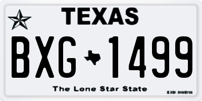 TX license plate BXG1499