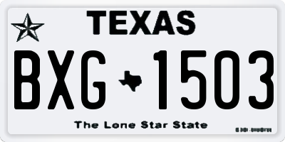 TX license plate BXG1503
