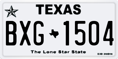 TX license plate BXG1504