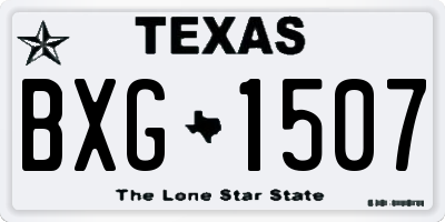 TX license plate BXG1507