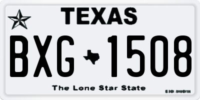 TX license plate BXG1508
