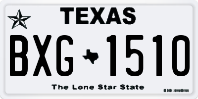 TX license plate BXG1510