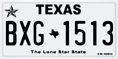 TX license plate BXG1513