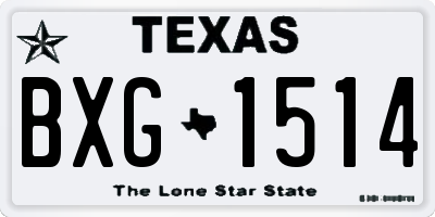TX license plate BXG1514