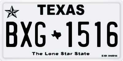 TX license plate BXG1516
