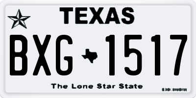 TX license plate BXG1517