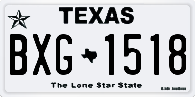 TX license plate BXG1518