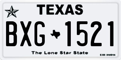 TX license plate BXG1521