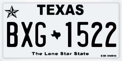 TX license plate BXG1522