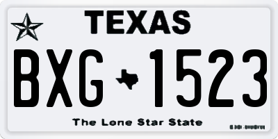 TX license plate BXG1523