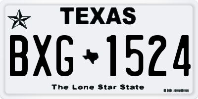 TX license plate BXG1524