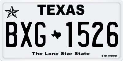 TX license plate BXG1526