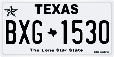 TX license plate BXG1530