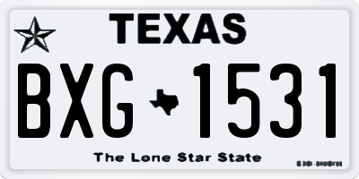 TX license plate BXG1531