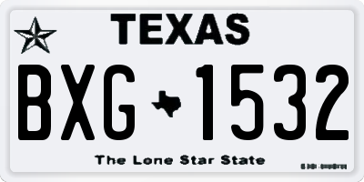 TX license plate BXG1532