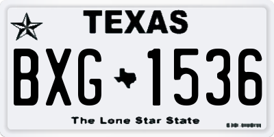 TX license plate BXG1536