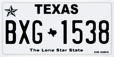 TX license plate BXG1538