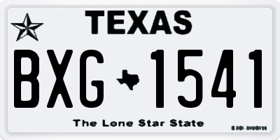 TX license plate BXG1541