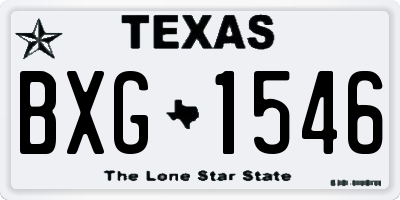TX license plate BXG1546