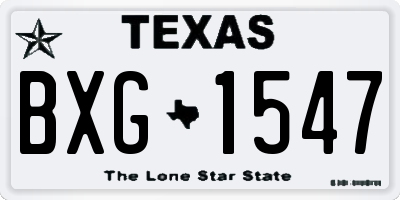 TX license plate BXG1547