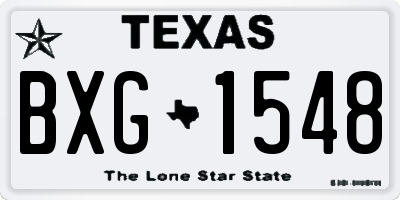 TX license plate BXG1548