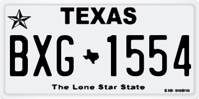 TX license plate BXG1554