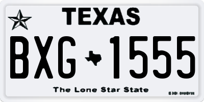 TX license plate BXG1555