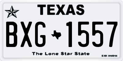 TX license plate BXG1557